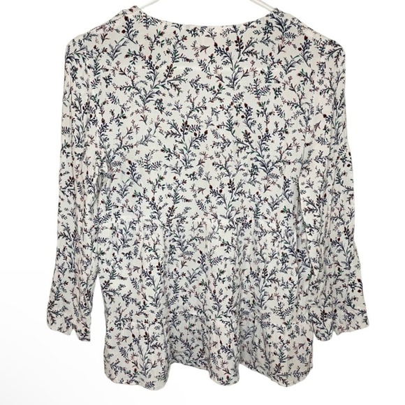 Sezane Floral Print Blouse - White and Blue - Picture 6 of 8